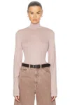 Lemaire Rib Turtleneck Top In Violet Ice