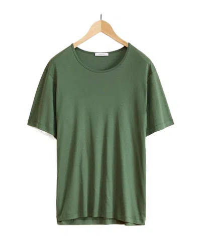 Lemaire Rib U Cotton T-shirt In Green