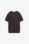 Lemaire Crewneck Ribbed Texture Plain Design T-shirt In Black