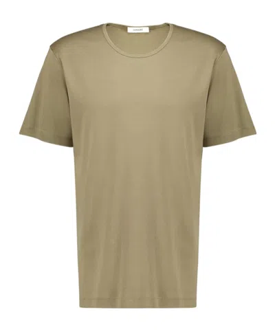 Lemaire Rib U-neck T-shirt In Nude