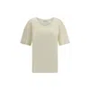 Lemaire Rib White Cotton T-shirt In White