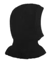 Lemaire Hood Hat Balaclava Design Knitted Ribbed In Black