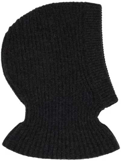 Lemaire Ribbed Balaclava In Grey