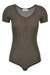 Lemaire Ribbed Viscose And Silk Blend Bodysuit