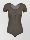 Lemaire Ribbed Viscose And Silk Blend Bodysuit