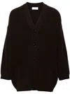 Lemaire Ribbed Cardigan In Brown