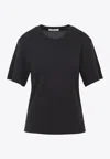 Lemaire Basic Crewneck T-shirt In Black