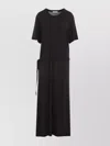 Lemaire Belted Cotton Maxi T-shirt Dress In Black