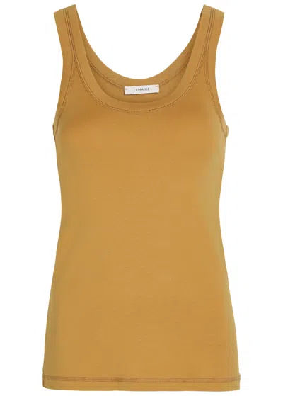 Lemaire Ribbed Cotton Tank Top In Brown