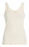 Lemaire Ribbed Cotton Tank Top In Neutral