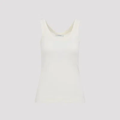 Lemaire Ribbed Cotton Tank Top In Neutral