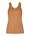 Lemaire Ribbed Cotton Tank Top In Brown