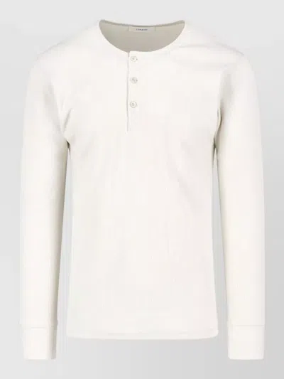 Lemaire Ribbed Crew Neck Shirt Long Sleeves In Multi