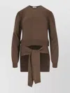 Lemaire Trompe-l'ail Panel Sweater In Brown