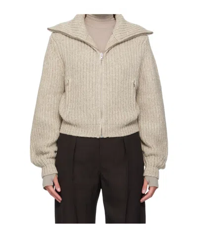 LEMAIRE RIBBED HIGH-NECK ZIP CARDIGAN