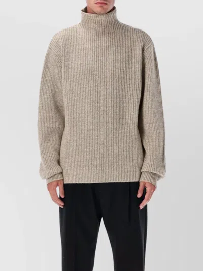 LEMAIRE RIBBED HIGHNECK SWEATER LONG SLEEVES