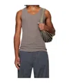 Lemaire Ribbed Jersey Tank Top In Gray
