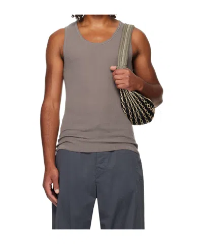 Lemaire Ribbed Jersey Tank Top In Gray