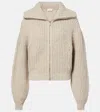 Lemaire Oversized Ribbed Alpaca And Yak Hair-blend Cardigan In Neutral