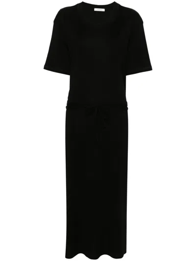 LEMAIRE RIBBED-KNIT BELTED MAXI DRESS