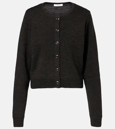 Lemaire Ribbed-knit Cardigan In Brown