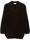 Lemaire Ribbed Cardigan In Brown