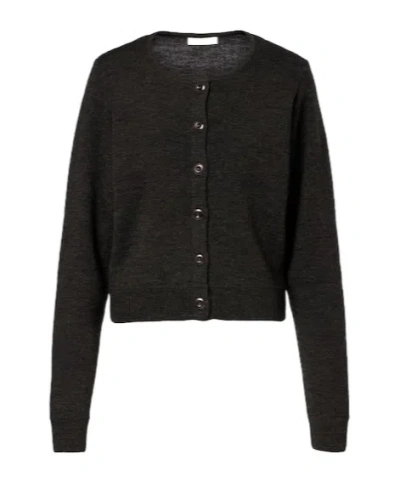 Lemaire Ribbed-knit Cardigan In Green