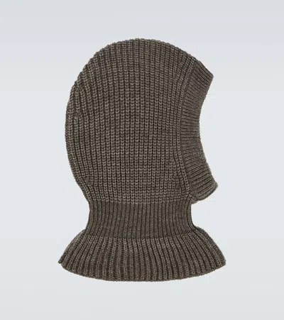 Lemaire Ribbed-knit Hood In Grey