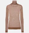 Lemaire Ribbed-knit Turtleneck Top In Brown