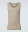 Lemaire Ribbed-knit Wool Tank Top In Green
