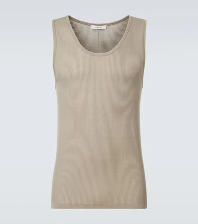 Lemaire Ribbed-knit Wool Tank Top In Green
