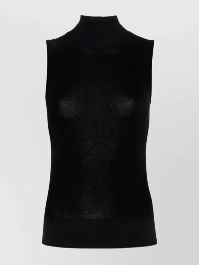 LEMAIRE RIBBED POLO NECK TANK TOP