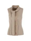 Lemaire Beige Wool Blend Asymmetric Sleeveless Cardigan In Neutral