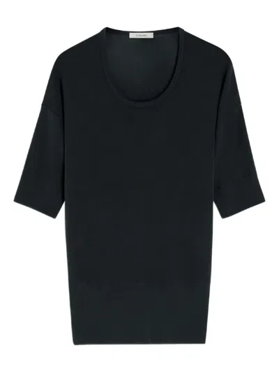 Lemaire Ribbed Short-sleeve T-shirt In Black