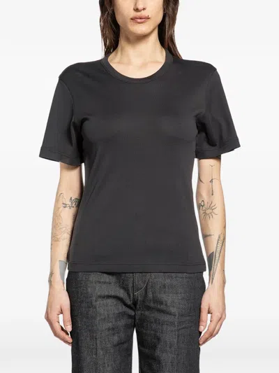 Lemaire Ribbed Short-sleeve T-shirt In Gray