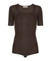Lemaire Short-sleeved Lightweight Knit Body For Men In Brown
