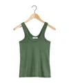 Lemaire Ribbed Cotton Top In Green