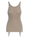 Lemaire Ribbed Suspender Top In Neutral