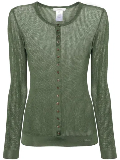 Lemaire Ribbed Fine-knit Jumper In Green