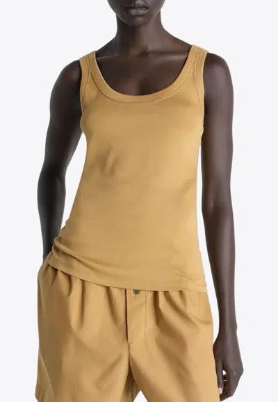 Lemaire Ribbed Tank Top In Beige