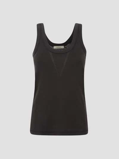 Lemaire Ribbed Tank Top In Black