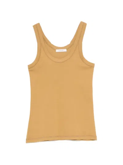 Lemaire Ribbed Tank Top In Brown