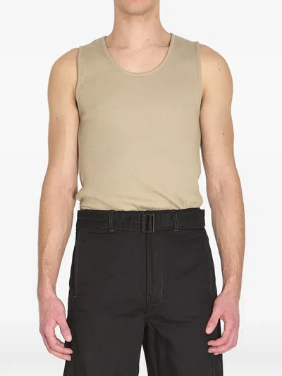 Lemaire Cotton Linen Rib Tank In Brown