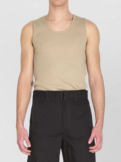 Lemaire Ribbed Tank Top In Brown