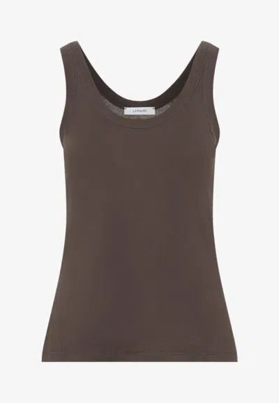 Lemaire Ribbed Tank Top In Gray