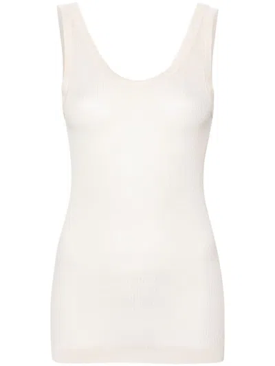 Lemaire Women Ribbed Tank Top In Neutral