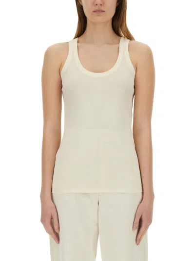 Lemaire Ribbed Tank Top In Beige
