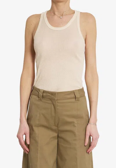 Lemaire Ribbed Tank Top In Pink