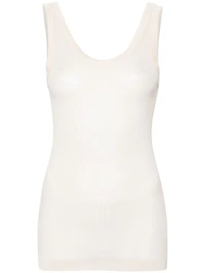 Lemaire Ribbed Tank Top In White
