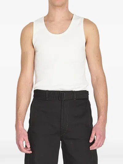 Lemaire Ribbed Tank Top In White